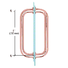 CRL Polished Copper 8" BM Series Tubular Back-to-Back Pull Handle