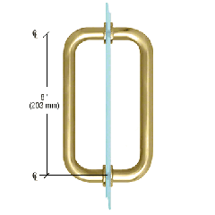 CRL Satin Brass 8" BM Series Tubular Back-to-Back Pull Handle