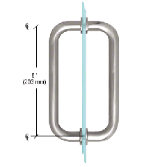 CRL Satin Chrome 8" BM Series Tubular Back-to-Back Pull Handle