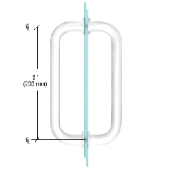 CRL White 8" BM Series Tubular Back-to-Back Pull Handle