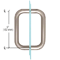 CRL Brushed Nickel 6" BM Series Back-to-Back Handle Without Metal Washers