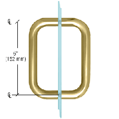 CRL Satin Brass 6" BM Series Back-to-Back Handle Without Metal Washers