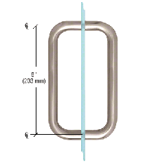 CRL Brushed Nickel 8" BM Series Back-to-Back Handle Without Metal Washers