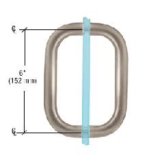 CRL Brushed Nickel 6" Back-to-Back Solid Brass 3/4" Diameter Pull Handles Without Metal Washers