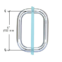 CRL Polished Chrome 6" Back-to-Back Solid Brass 3/4" Diameter Pull Handles Without Metal Washers