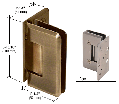 CRL Antique Brass Cologne 044 Series Wall Mount Offset Back Plate Hinge