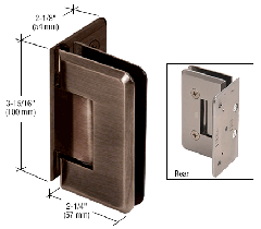 CRL Antique Bronze Cologne 044 Series Wall Mount Offset Back Plate Hinge