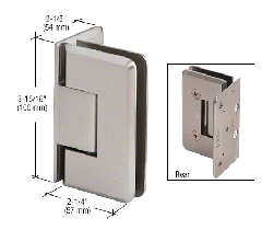 CRL Brushed Nickel Cologne 044 Series Wall Mount Offset Back Plate Hinge