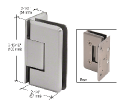 CRL Brushed Satin Chrome Cologne 044 Series Wall Mount Offset Back Plate Hinge