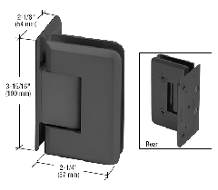 CRL Matte Black Cologne 044 Series Wall Mount Offset Back Plate Hinge