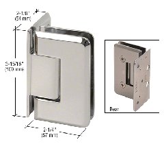 CRL Polished Nickel Cologne 044 Series Wall Mount Offset Back Plate Hinge