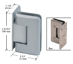 CRL Satin Chrome Cologne 044 Series Wall Mount Offset Back Plate Hinge