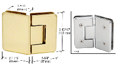 CRL Polished Brass Cologne 045 Series 135º Glass-to-Glass Hinge