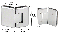 CRL Polished Chrome Cologne 045 Series 135º Glass-to-Glass Hinge