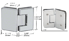 CRL Satin Chrome Cologne 045 Series 135º Glass-to-Glass Hinge