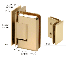 CRL Polished Brass Cologne 092 Series 90º Glass-to-Glass Hinge