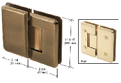 CRL Antique Brass Cologne 180 Series 90º Glass-To-Glass Hinge