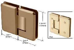 CRL Brushed Bronze Cologne 180 Series 180º Glass-to-Glass Hinge