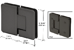 CRL Matte Black Cologne 180 Series 90º Glass-To-Glass Hinge