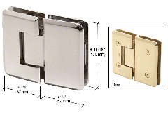 CRL Polished Nickel Cologne 180 Series 180º Glass-to-Glass Hinge