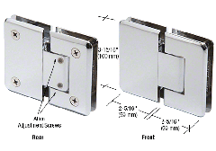 CRL Chrome Cologne 380 Series Adjustable 180º Glass-to-Glass Hinge