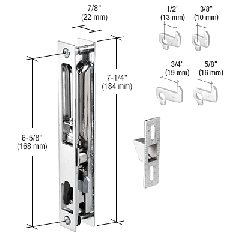 CRL Chrome Flush Mount Handle Set 6-5/8" Screw Holes with 4 Hook Assortment