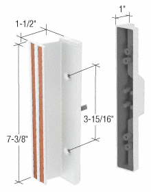 CRL White Standard Mortise - Style Sliding Glass Door Handle with 3-15/16" Screw Holes