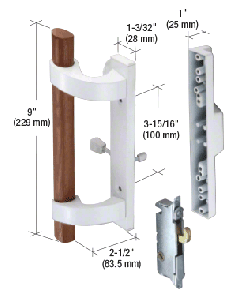 CRL White Sliding Glass Door Handle with Mortise Lock