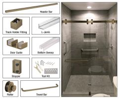 CRL Brushed Bronze Deluxe 180 Degree Cambridge Series Two Door Bypass Sliding Shower Door System