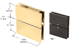 CRL Polished Brass Cardiff Series Glass-to-Glass Mount Hinge