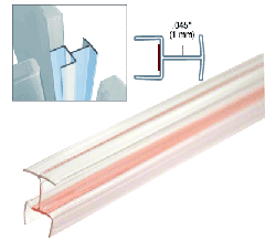 CRL Clear Copolymer Strip for T-Joint Junctions Where 3 Glass Panels Meet - 1/2" (12mm) Tempered Glass