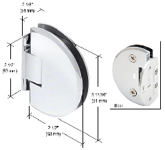 CRL Polished Chrome Classique 044 Series Wall Mount Flush Back Plate Hinge