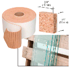 CRL 3/4" x 3/4" x 1/4" Cork Non-Adhesive Shipping Pads - Bulk