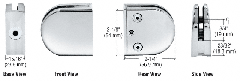 CRL Z-Series Round Type Radius Base Zinc Clamps for 1/4" and 5/16" Glass