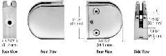 CRL Z-Series Round Type Radius Base Stainless Steel Clamps for 1/2" Glass
