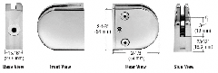 CRL Z-Series Round Type Flat Base Stainless Steel Clamps for 1/4" and 5/16" Glass