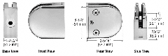 CRL Z-Series Round Type Flat Base Stainless Steel Clamps for 1/2" Glass