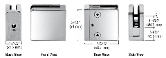 CRL Z-Series Square Type Flat Base Zinc Clamps for 1/2" Glass