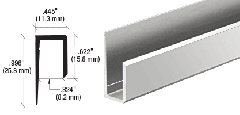 CRL 1/4" Aluminum Standard Top "J" Channel