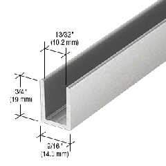 CRL Edelstahl U-Profil für 10 mm, 19 x 14 mm, 2,4 m