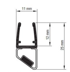 CRL 45° Black Magnetic Profile for 6 mm and 8 mm Glass