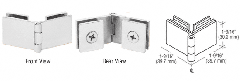 CRL 31/32" Glass-to-Glass 90 Degree Return Hinge for 1/4" to 5/16" Glass