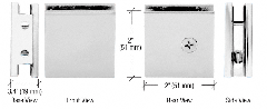 CRL Square Style Notch-in-Glass Fixed Panel U-Clamps