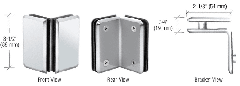 CRL Pinnacle and Prima Series 90 Degree Glass-to-Glass Clamps