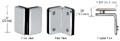 CRL Trianon Series 90 Degree Glass-to-Glass Clamps