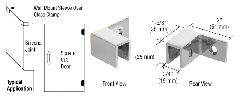 CRL Left Hand "Sleeve Over" Wall Mount Glass Clamps