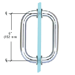 CRL 6" Back-to-Back Solid Pull Handle-With Washers