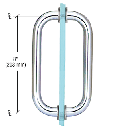 CRL 8" Back-to-Back Solid Pull Handle-With Washers