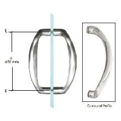 CRL 6" Sculptured Back-to-Back Solid Pull Handles