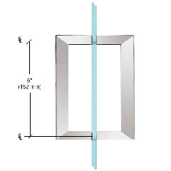 CRL 6" SQ Series Back-To-Back Pull Handles